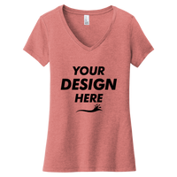 District Women's Very Important Tee ® V Neck, Blush Frost, Front view, Mockup