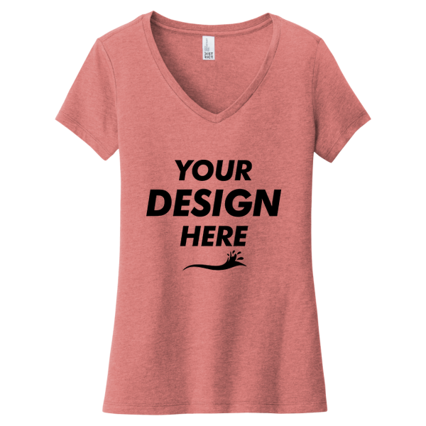 District Women's Very Important Tee ® V Neck, Blush Frost, Front view, Mockup