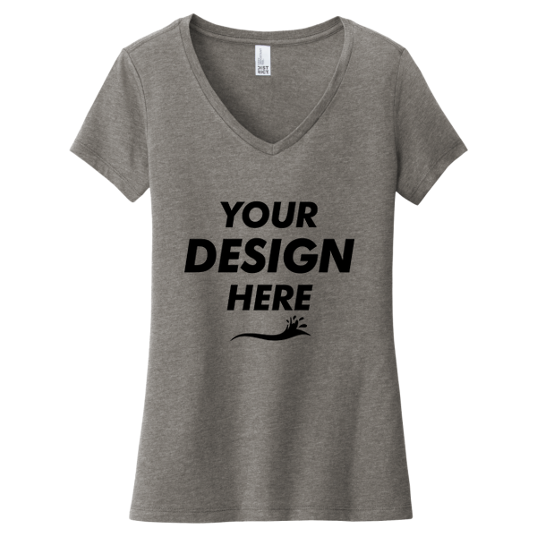 District Women's Very Important Tee ® V Neck, Grey Frost, Front view, Mockup