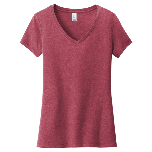 District Women's Very Important Tee ® V Neck, Heathered Cardinal, Front view