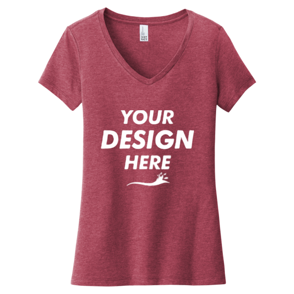District Women's Very Important Tee ® V Neck, Heathered Cardinal, Front view, Mockup