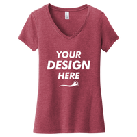 District Women's Very Important Tee ® V Neck, Heathered Cardinal, Front view, Mockup