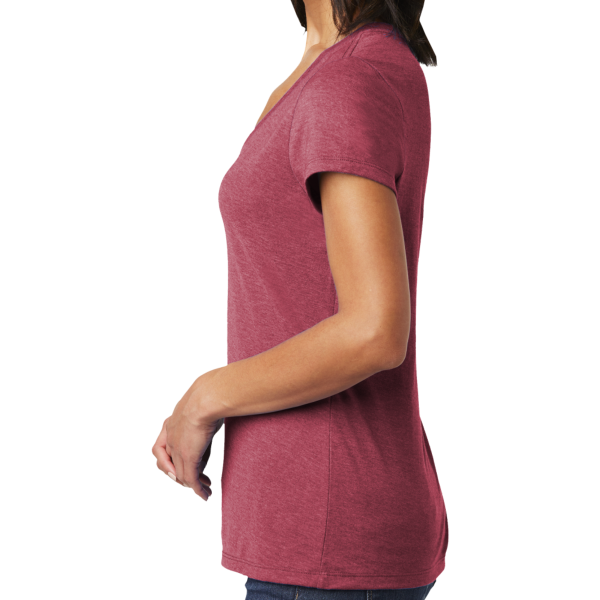 District Women's Very Important Tee ® V Neck, Heathered Cardinal, Left Sleeve view