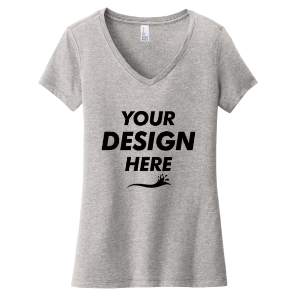 District Women's Very Important Tee ® V Neck, Light Heather Grey, Front view, Mockup