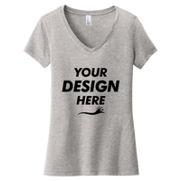 District Women's Very Important Tee ® V Neck, Light Heather Grey, Front view, Mockup