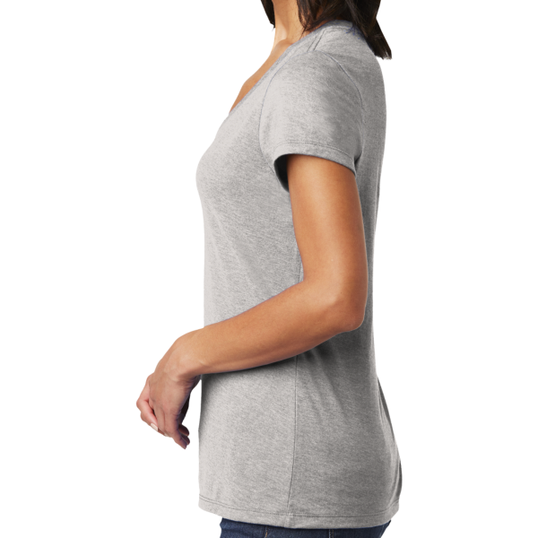 District Women's Very Important Tee ® V Neck, Light Heather Grey, Left Sleeve view