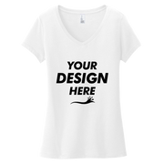 District Women's Very Important Tee ® V Neck, White, Front view, Mockup