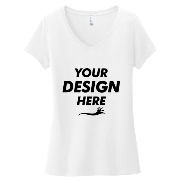 District Women's Very Important Tee ® V Neck, White, Front view, Mockup