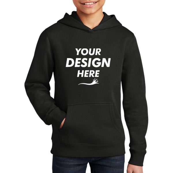 District Youth V.I.T. Fleece Hoodie, Black, Front view, Mockup