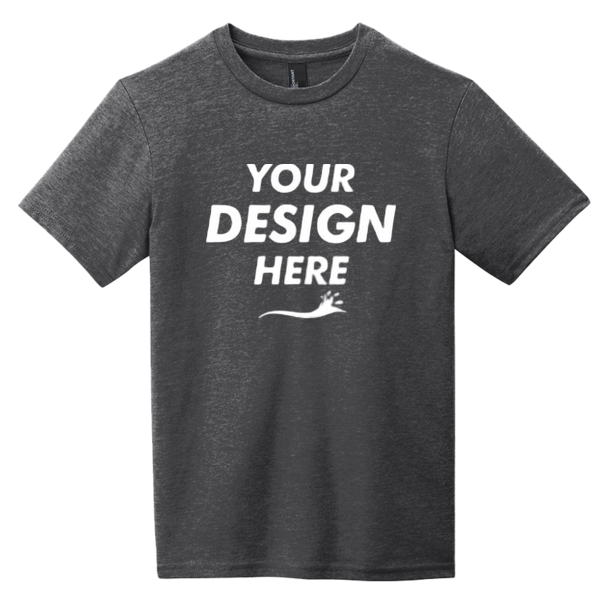 District Youth Very Important Tee ®, Heathered Charcoal, Front view, Mockup