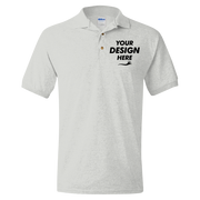 Gildan DryBlend® Jersey Polo, Ash, Front view, Mockup