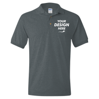 Gildan DryBlend® Jersey Polo, Dark Heather, Front view, Mockup