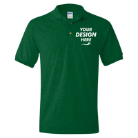 Gildan DryBlend® Jersey Polo, Forest Green, Front view, Mockup