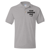 Gildan DryBlend® Jersey Polo, Graphite Heather, Front view, Mockup