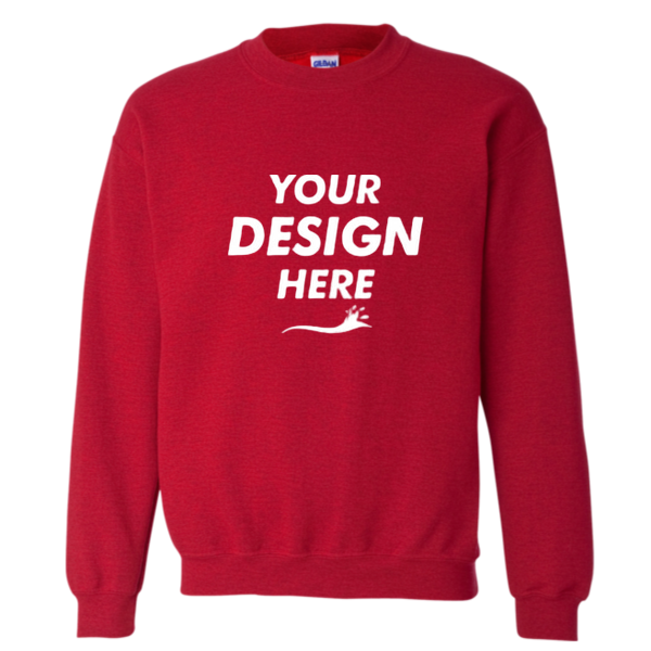 Gildan Heavy Blend™ Crewneck Sweatshirt, Antique Cherry Red, Front view, Mockup