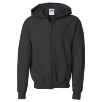 Gildan Heavy Blend™ Youth Full-Zip Hooded Sweatshirt, Black, Front view