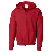 Gildan Heavy Blend™ Youth Full-Zip Hooded Sweatshirt, Red, Front view