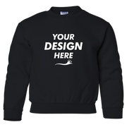 Gildan Heavy Blend™ Youth Sweatshirt, Black, Front view, Mockup