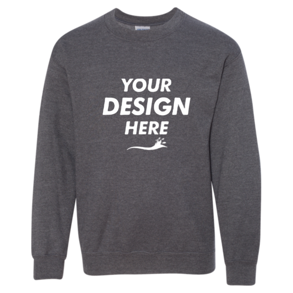 Gildan Heavy Blend™ Youth Sweatshirt, Dark Heather, Front view, Mockup