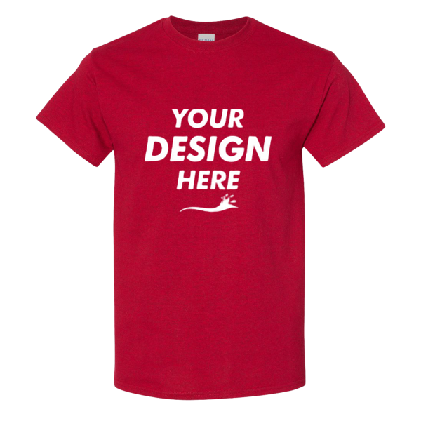 Gildan Heavy Cotton™ T-Shirt, Antique Cherry Red, Front view, Mockup