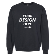 Gildan Softstyle® Midweight Crewneck Sweatshirt, Black, Front view, Mockup