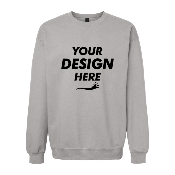 Gildan Softstyle® Midweight Crewneck Sweatshirt, Cement, Front view, Mockup