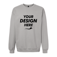 Gildan Softstyle® Midweight Crewneck Sweatshirt, Cement, Front view, Mockup