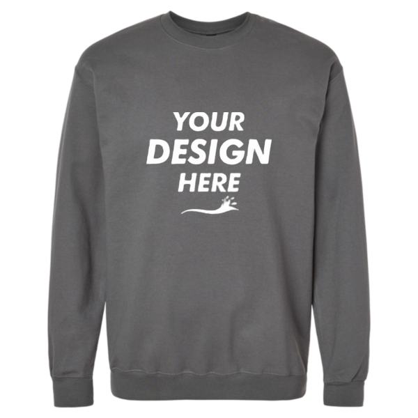 Gildan Softstyle® Midweight Crewneck Sweatshirt, Charcoal, Front view, Mockup