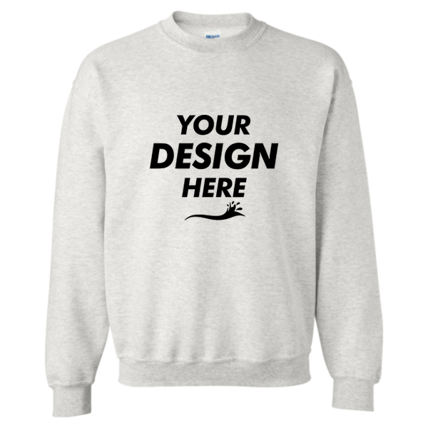 Gildan Unisex DryBlend® Crewneck Sweatshirt, Ash, Front view, Mockup