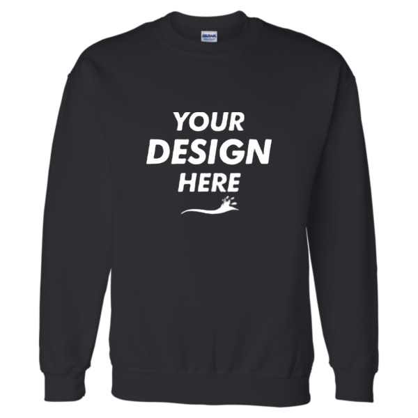 Gildan Unisex DryBlend® Crewneck Sweatshirt, Black, Front view, Mockup