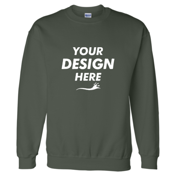 Gildan Unisex DryBlend® Crewneck Sweatshirt, Forest, Front view, Mockup