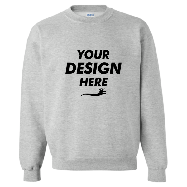 Gildan Unisex DryBlend® Crewneck Sweatshirt, Sport Grey, Front view, Mockup