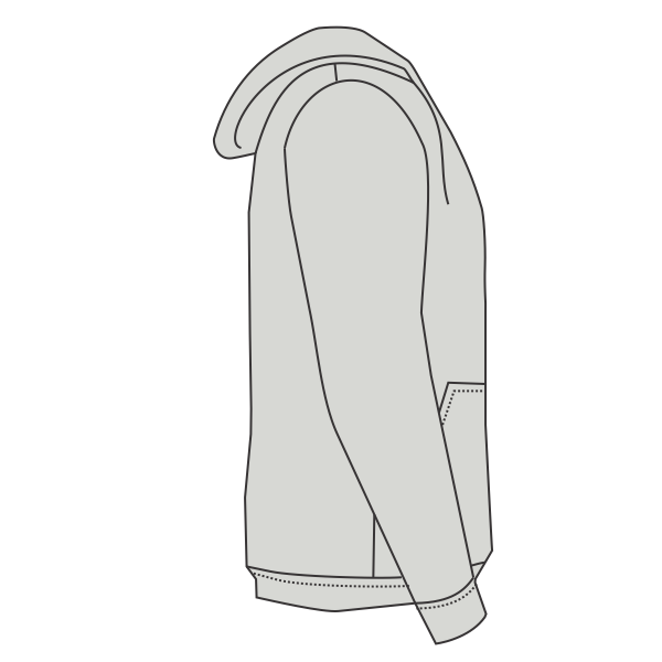 Gildan Unisex DryBlend® Hooded Sweatshirt, Ash, Right Sleeve (Long) view