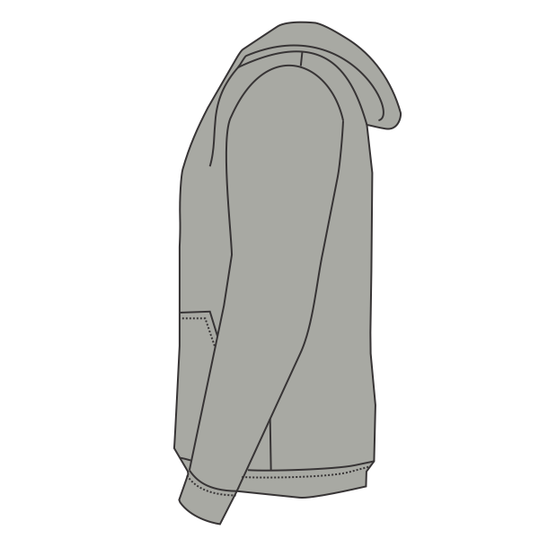 Gildan Unisex DryBlend® Hooded Sweatshirt, Sport Grey, Left Sleeve (Long) view