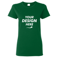 Gildan Women's Heavy Cotton™ T-Shirt, Forest Green, Front view, Mockup