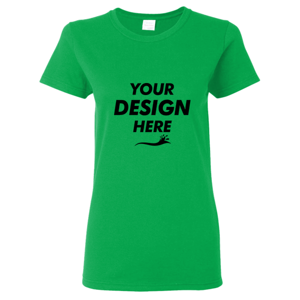 Gildan Women's Heavy Cotton™ T-Shirt, Irish Green, Front view, Mockup