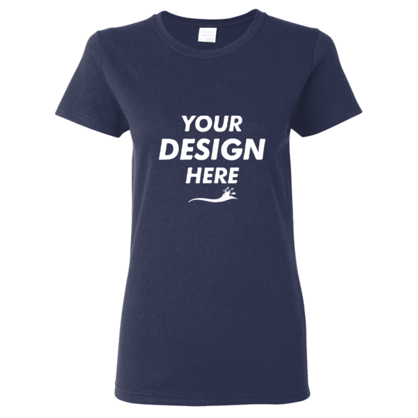 Gildan Women's Heavy Cotton™ T-Shirt, Navy, Front view, Mockup