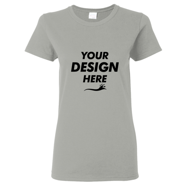 Gildan Women's Heavy Cotton™ T-Shirt, Sport Grey, Front view, Mockup
