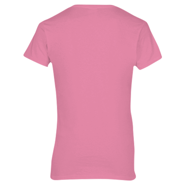 Gildan Women's Heavy Cotton™ V-Neck T-Shirt, Azalea, Back view