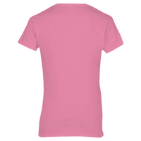 Gildan Women's Heavy Cotton™ V-Neck T-Shirt, Azalea, Back view