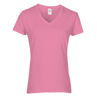 Gildan Women's Heavy Cotton™ V-Neck T-Shirt, Azalea, Front view