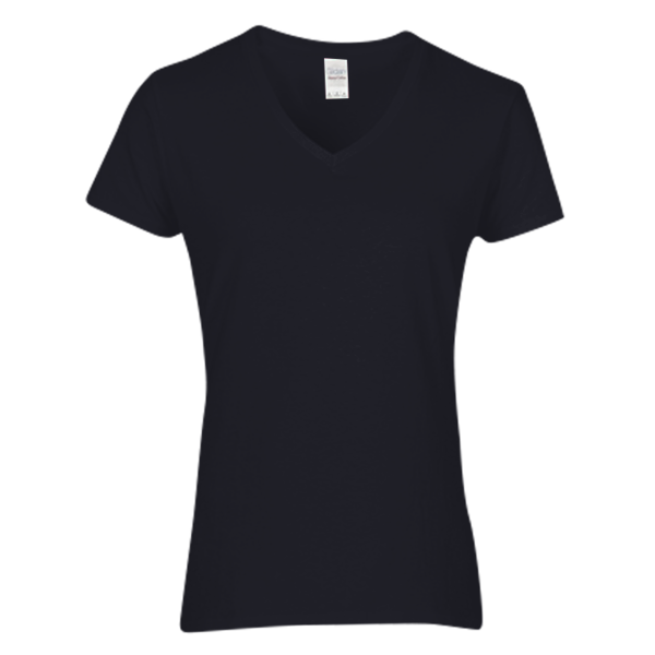 Gildan Women's Heavy Cotton™ V-Neck T-Shirt, Black, Front view