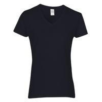 Gildan Women's Heavy Cotton™ V-Neck T-Shirt, Black, Front view