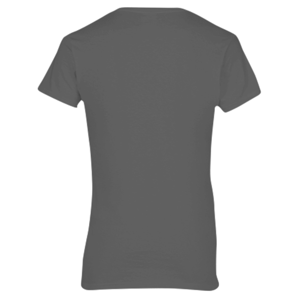 Gildan Women's Heavy Cotton™ V-Neck T-Shirt, Charcoal, Back view