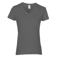 Gildan Women's Heavy Cotton™ V-Neck T-Shirt, Charcoal, Front view
