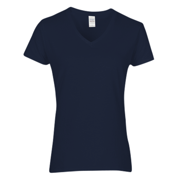 Gildan Women's Heavy Cotton™ V-Neck T-Shirt, Navy, Front view