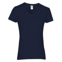 Gildan Women's Heavy Cotton™ V-Neck T-Shirt, Navy, Front view