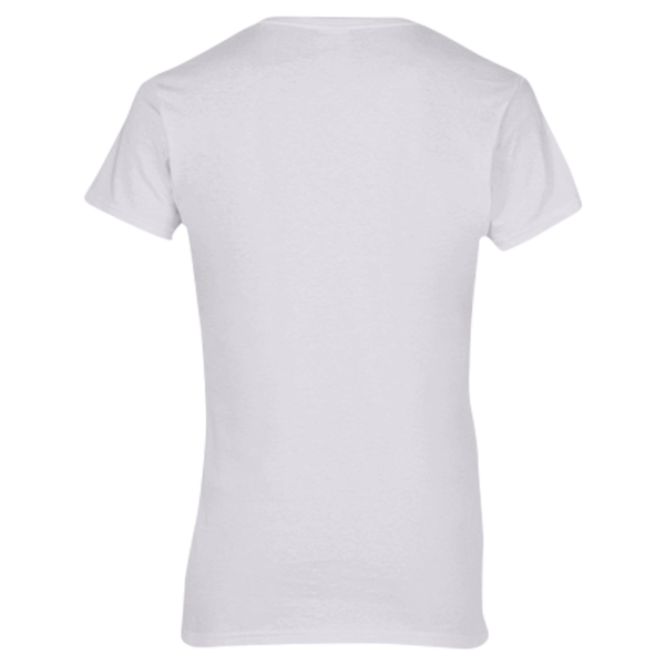 Gildan Women's Heavy Cotton™ V-Neck T-Shirt, White, Back view