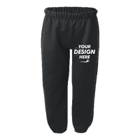 Gildan Youth Heavy Blend™ Sweatpants, Black, Front view, Mockup
