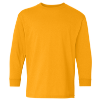 Gildan Youth Heavy Cotton™ Long Sleeve T-Shirt, Gold, Front view